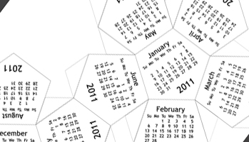 dodecahedron cube calendar