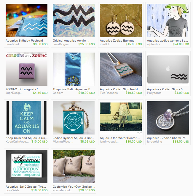 aquarius gifts on etsy