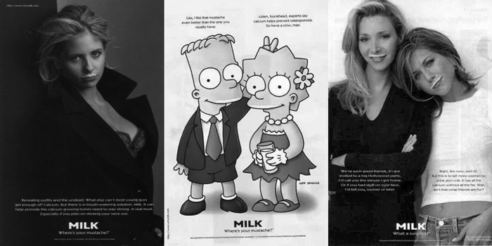 got milk ads: simpsons, friends, sarah michelle gellar