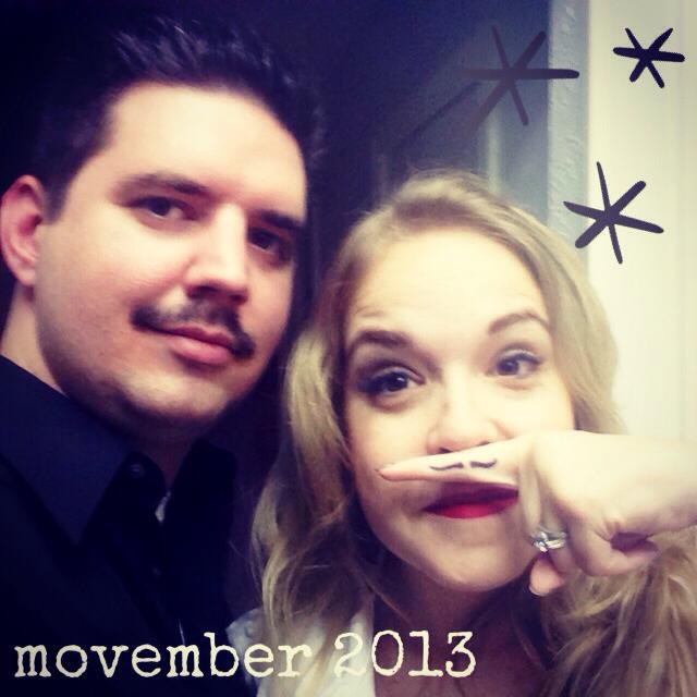 his and hers movember stache. genpink finger drawing mustache