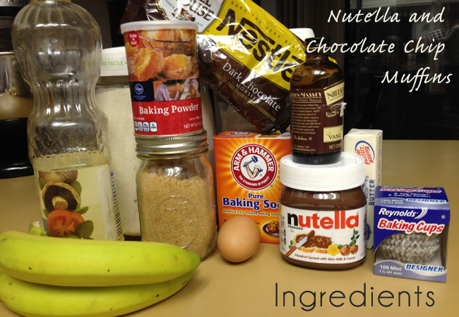 ingredients for nutella chocolate chip recipe